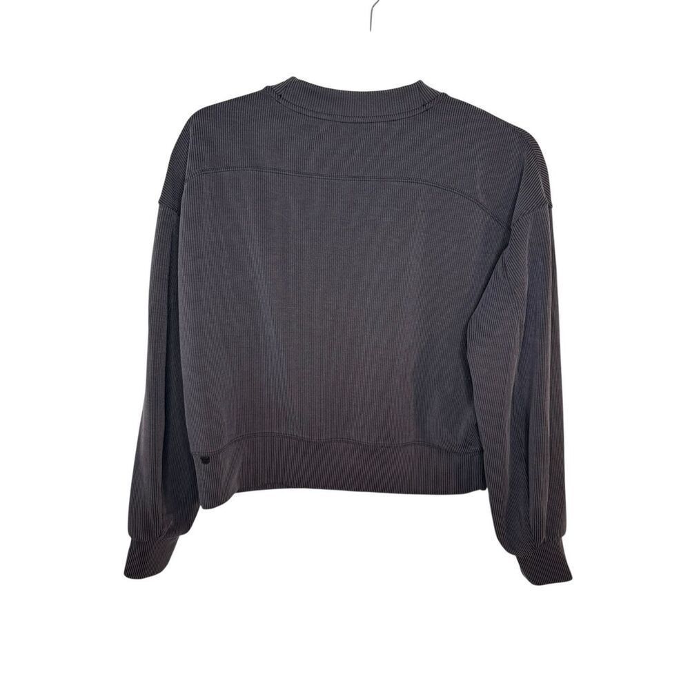 Lululemon Ribbed Softstreme Perfectly Oversized Cropped Crew Black Size 2 - Picture 5 of 7